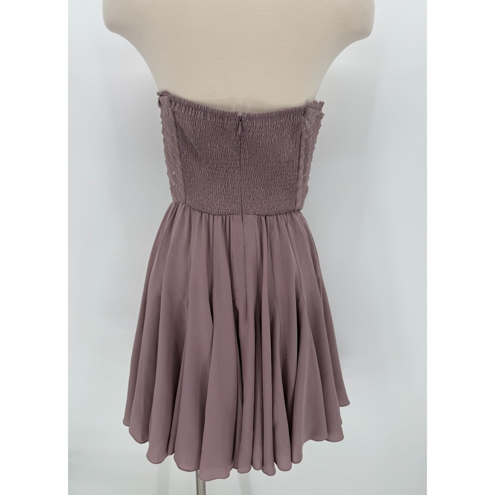 Rebecca Taylor Womens Purple Strapless Sweetheart Silk Dress Size 6 Coquette - Picture 7 of 16